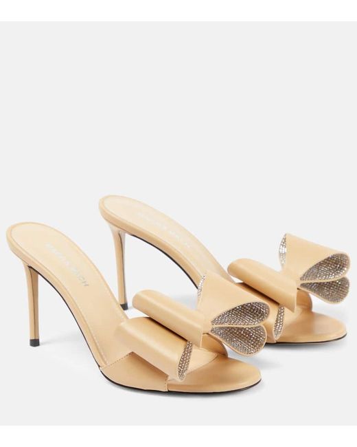 Sandali Le Cadeau 95 in pelle con cristalli di Mach & Mach in Natural