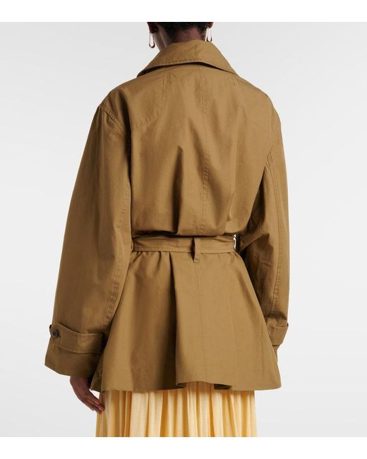 Lemaire Brown Oversized Cotton Cropped Trench Coat