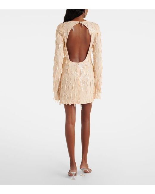 ROTATE BIRGER CHRISTENSEN Natural Sequined Minidress