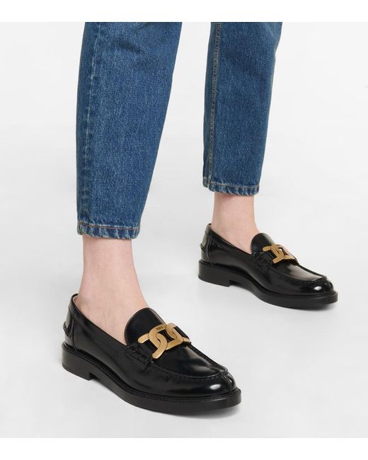 Tod's Black Loafers Kate Aus Leder