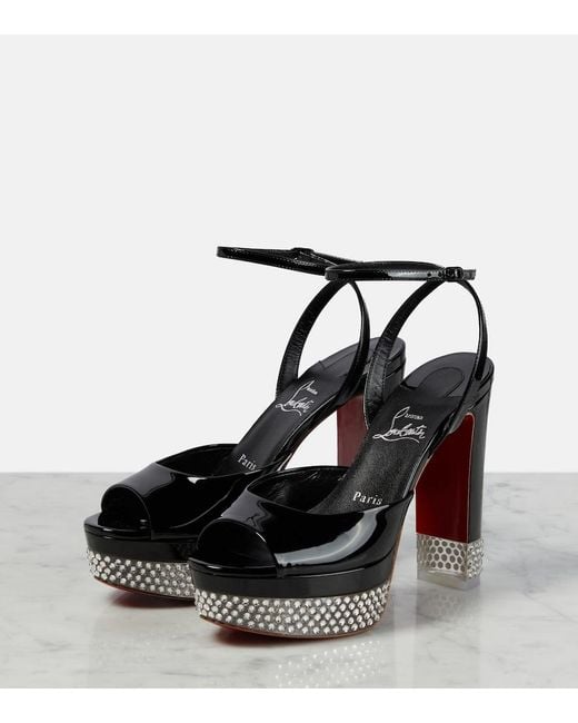 Christian Louboutin Black Cassandrina Alta 130 Embellished Sandals