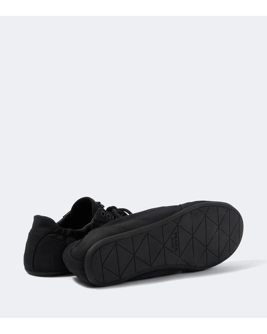 Prada Black Collapse Canvas Sneakers for men