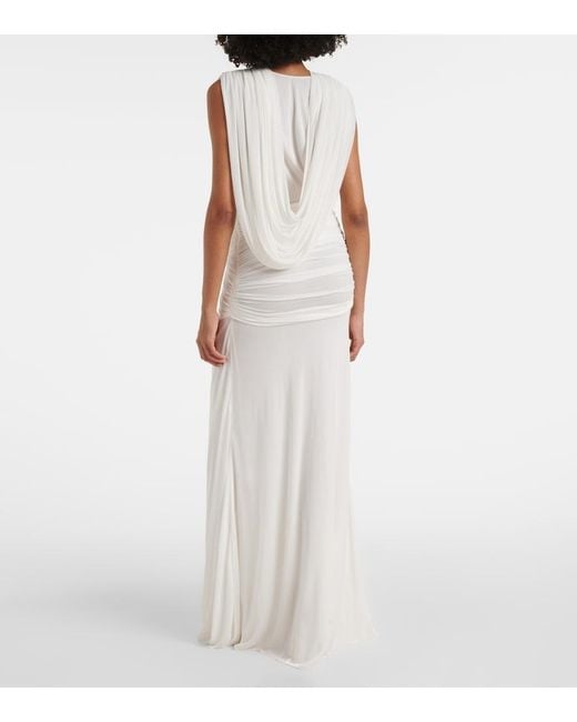 Christopher Esber White Ripple Draped Gown
