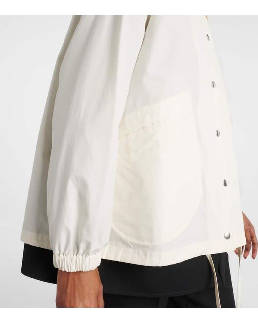 Chaqueta bluson de algodon con logo Jil Sander de color White