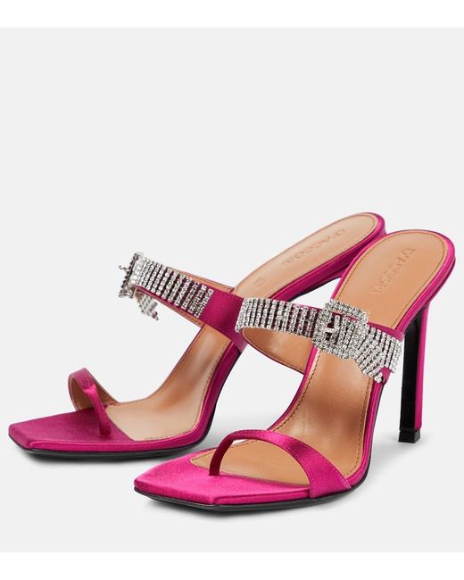 D'Accori Pink Dahlia Embellished Mules