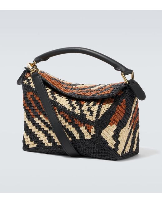 Loewe Black Paula's Ibiza Puzzle Edge Small Shoulder Bag for men