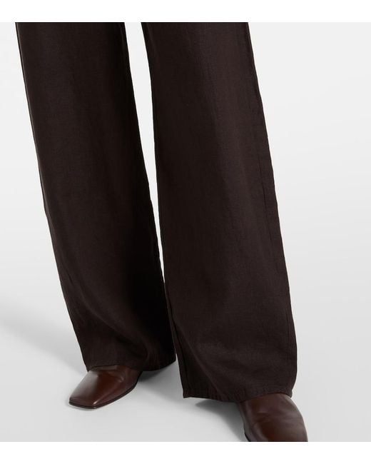 Citizens of Humanity Black Brynn Linen Wide-Leg Pants