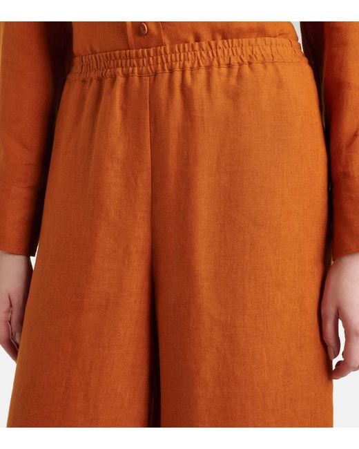 Eres Brown Select Linen Wide-Leg Pants