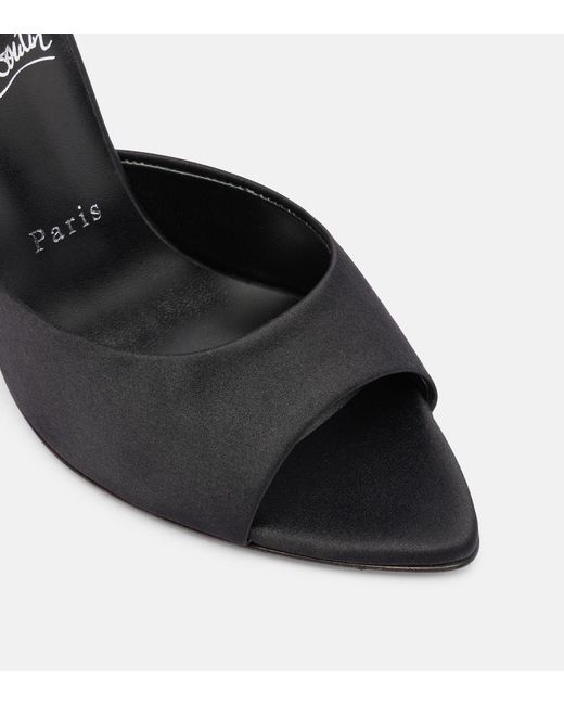 Christian Louboutin Black Miss Z 100 Crepe Satin Mules