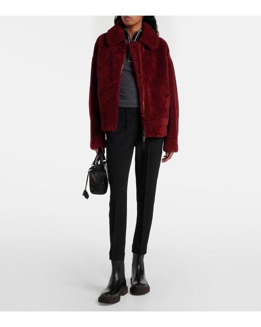 Brunello Cucinelli Black Silk-blend Cropped Pants
