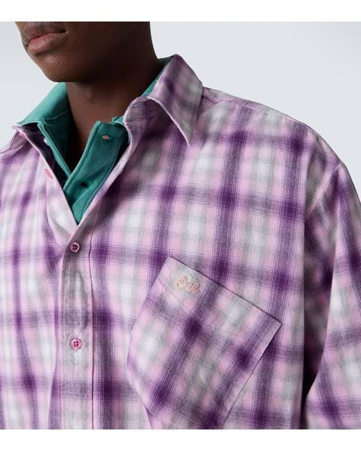Camisa De Algodon A Cuadros ERL de hombre de color Purple