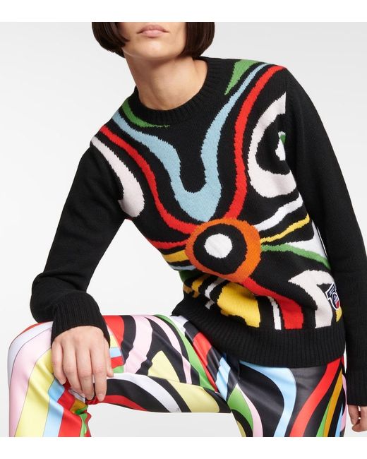 Emilio Pucci Multicolor X Fusalp Intarsia Wool Cardigan