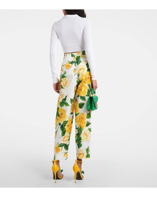 Dolce & Gabbana White Cropped-Top Aus Einem Seidengemisch