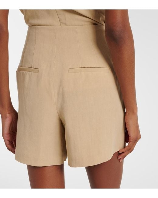 Veronica Beard Natural Gables Pleated Shorts