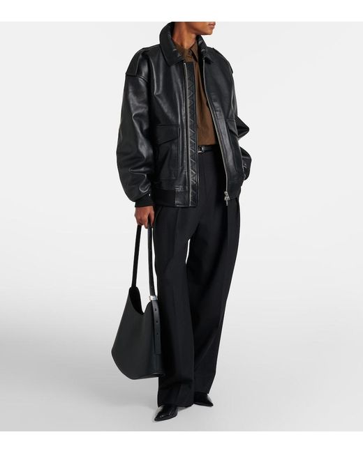Frankie Shop Black Viper Leather Jacket