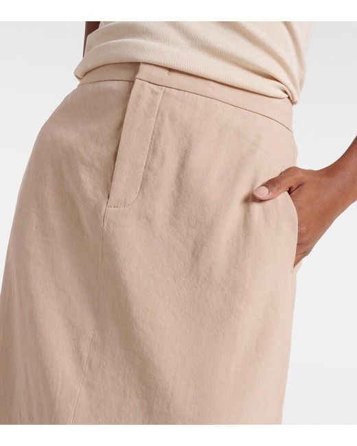 Vince Natural Linen-Blend Maxi Skirt