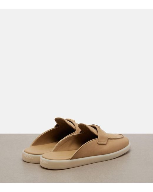 Prada Natural Suede Mules