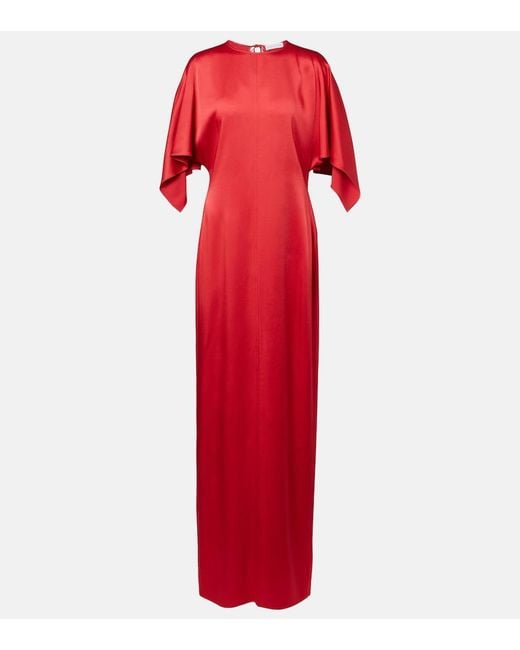 Stella McCartney Red Open-Back Satin Gown