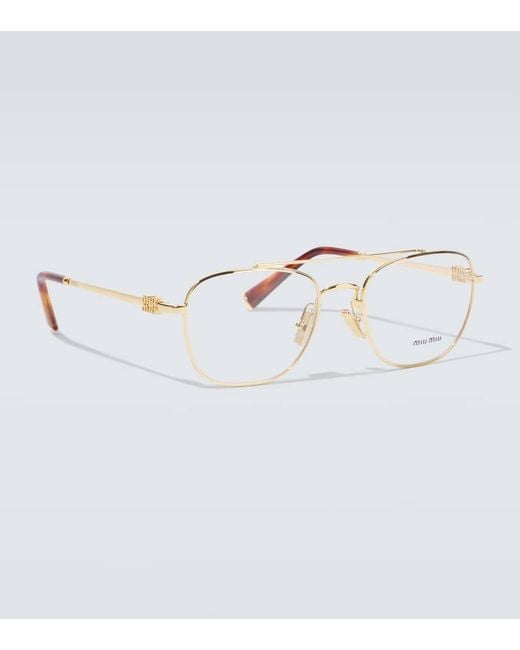 Gafas De Aviador Miu Miu de hombre de color Metallic