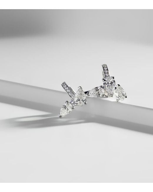 Boucle D'Oreille Unique Serti Sur Vide En Or Blanc 18 Et Diamants Repossi en coloris White