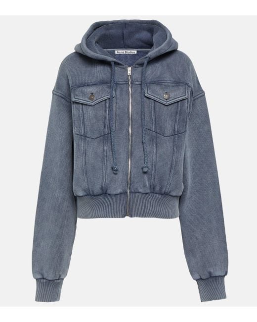 Acne Blue Cotton Fleece Jacket