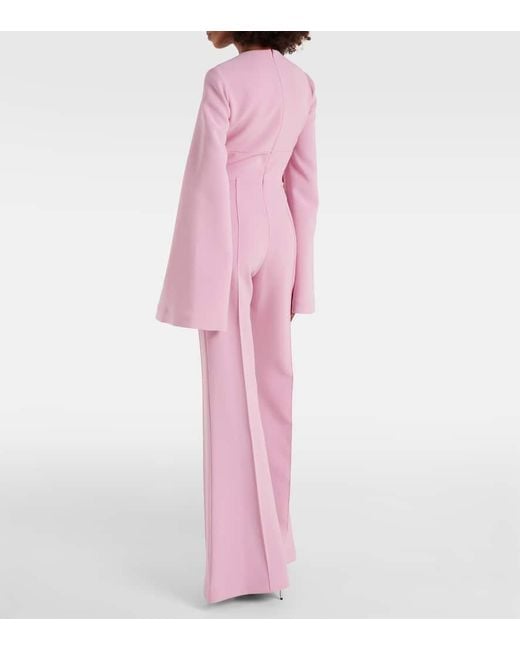 Elie Saab Pink Verzierter Jumpsuit aus Cady