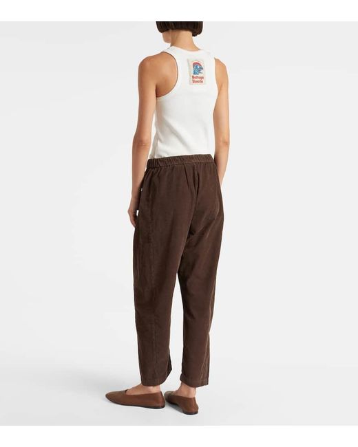 Velvet Brown Laney Cotton Straight Pants