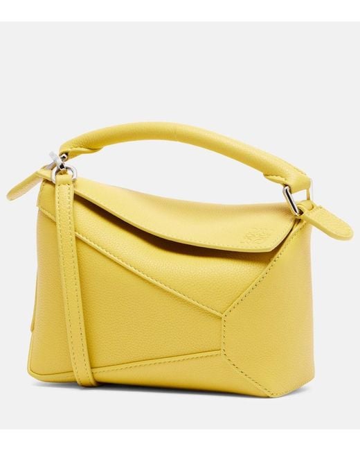 Loewe Yellow Tote Puzzle Edge Mini Aus Leder