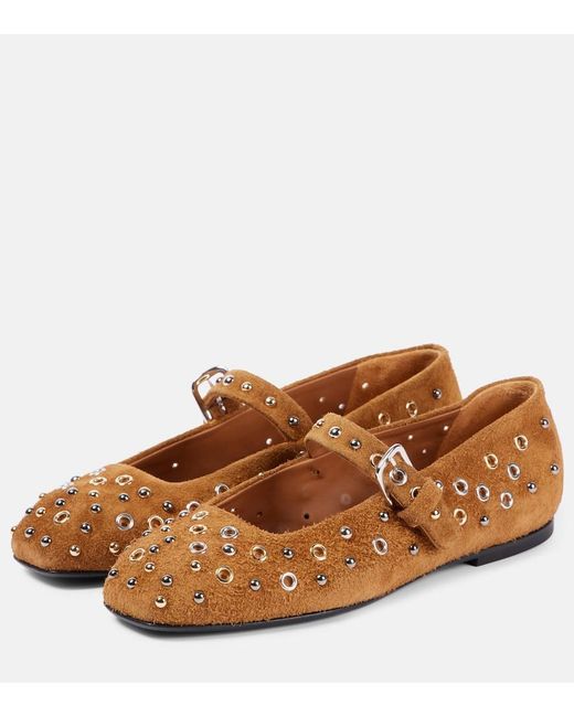 Dorothee Schumacher Brown Wild Softness Suede Mary Jane Flats
