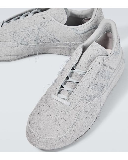 Y-3 Gray Sneakers Gazelle aus Veloursleder