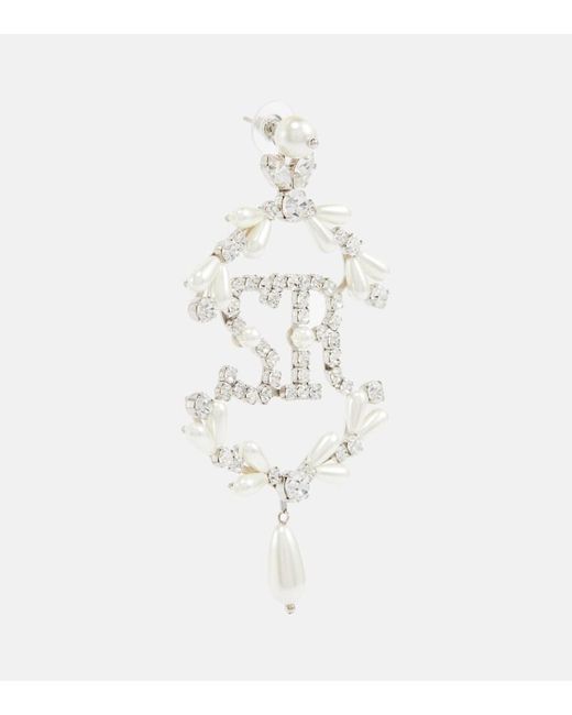 Simone Rocha White Crystal-Embellished Pearl Earrings