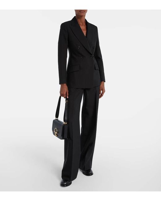 Gucci Blue Wool Wide-Leg Pants