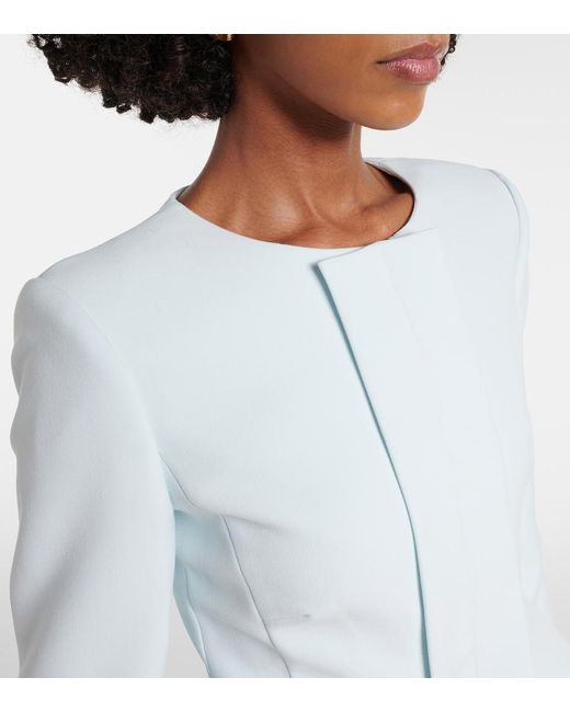 Roland Mouret Blue Peplum Crepe Blazer