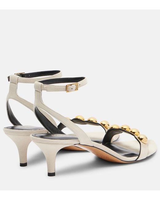 Isabel Marant Metallic Arolee Studded Suede Sandals