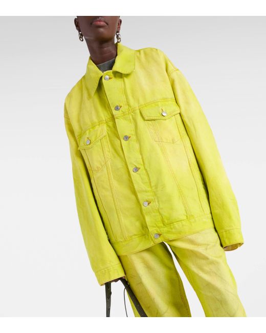 Acne Yellow Oversized Denim Jacket
