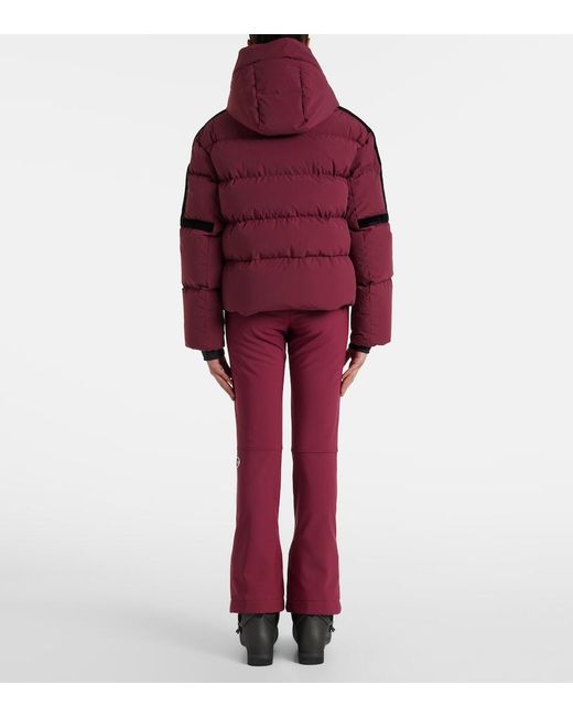 Fusalp Red Barsy Velvet-Trimmed Down Ski Jacket