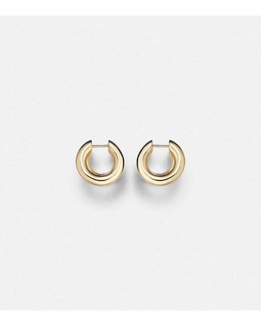 Sydney Evan Metallic Tri-Link 14Kt Huggie Earrings With Diamonds