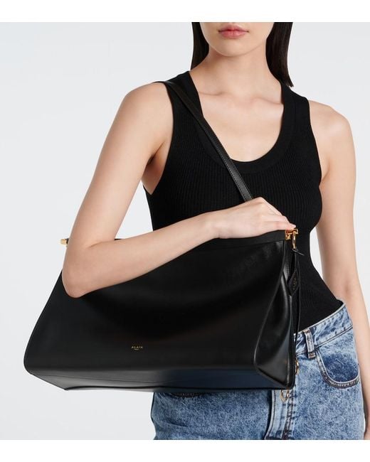 Alaïa Black Leather Bag Le Click East West Large