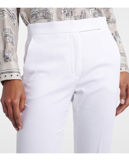 Max Mara White Cotton Slim Pants