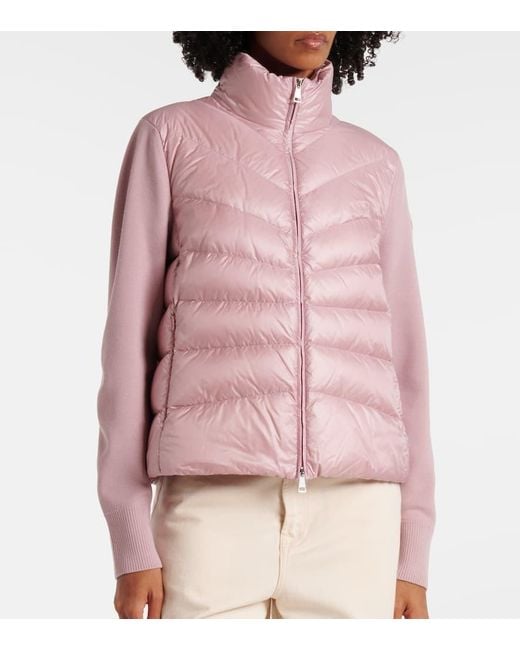 Moncler Pink Daunenjacke Mit Schurwolle