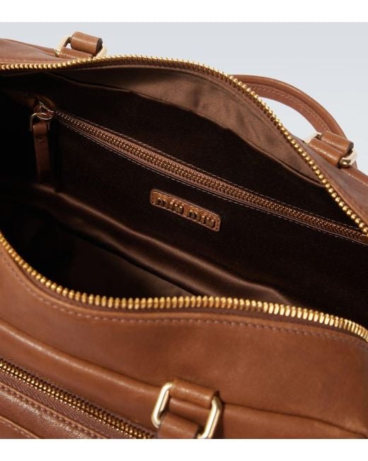 Miu Miu Tote Pocket Aus Leder in Brown für Herren