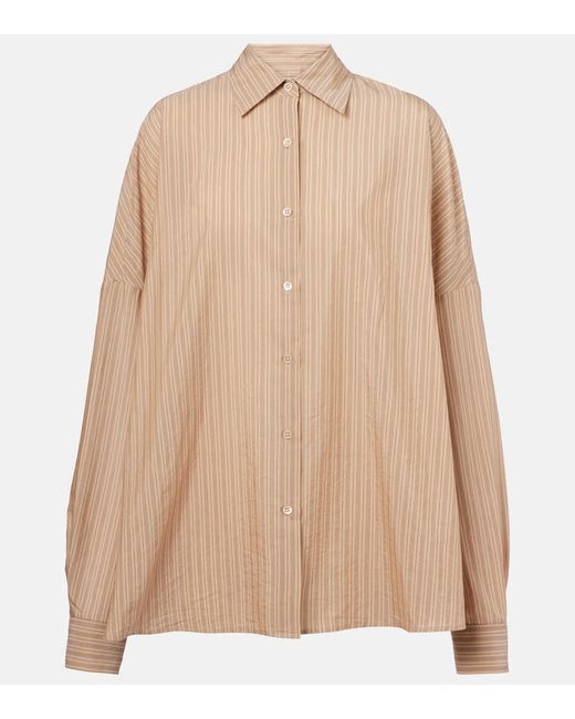 Camisa En Mezcla De Algodon A Rayas Dries Van Noten de color Natural