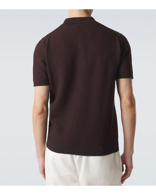 Canali Brown Cotton Polo Shirt for men