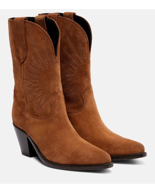 Golden Goose Deluxe Brand Brown Wish Star 40 Suede Cowboy Boots