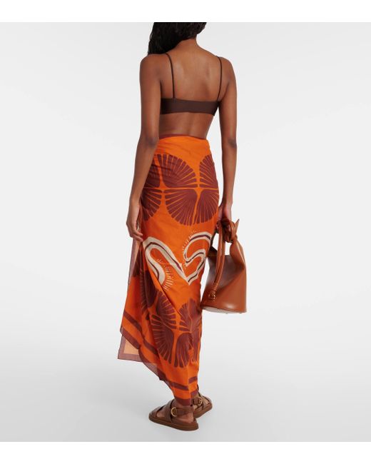 Tunique Kene imprimee en coton Johanna Ortiz en coloris Orange