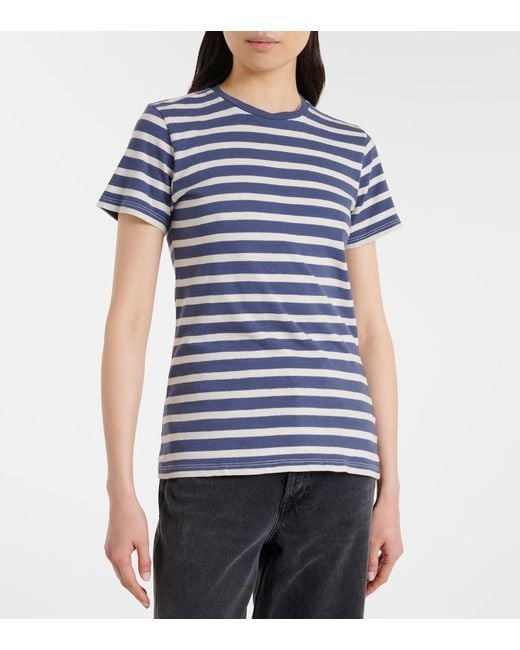 Nili Lotan Blue Lana Striped Cotton Jersey T-Shirt