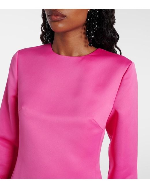 LEO LIN Pink Aliza Floral-Applique Minidress