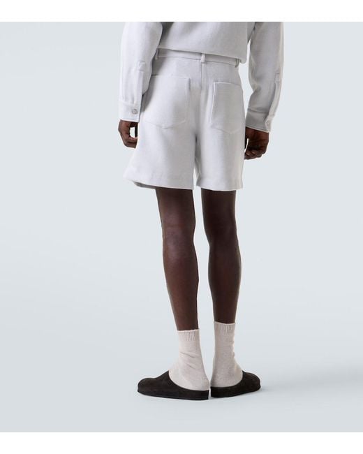 God's True Cashmere White Explorer Cashmere And Cotton Denim Shorts for men