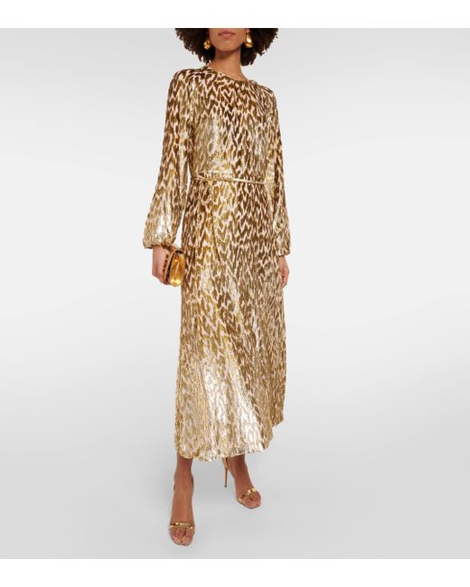 Robe midi Odina a motif leopard Jonathan Simkhai en coloris Natural