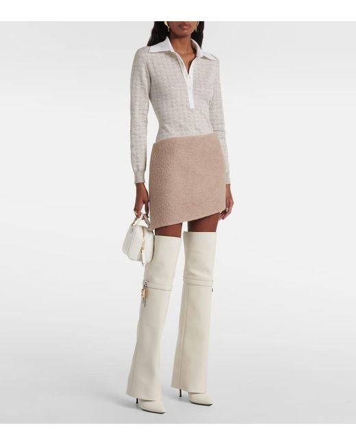 Polo En Mezcla De Lana Con Monogram 72 Givenchy de color Gray